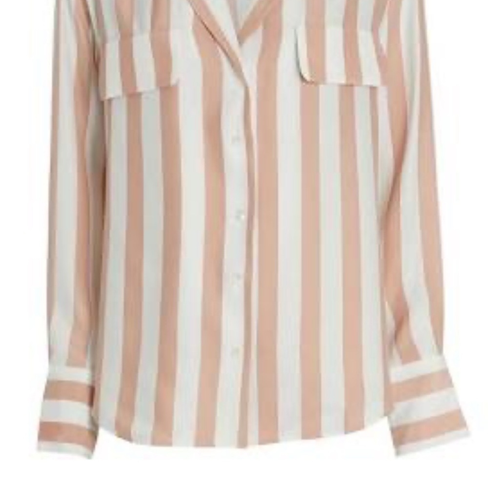 FRAME Silk Striped Blouse